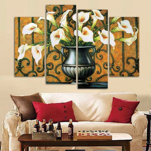 Framed 4 Panels - Flower