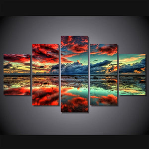 Framed 5 Panels - Seascape