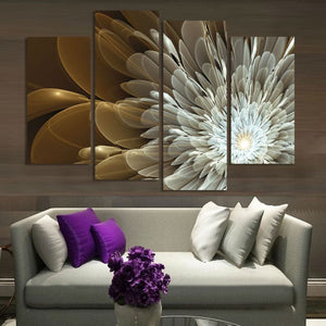 Framed 4 Panels - Flower