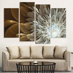 Framed 4 Panels - Flower