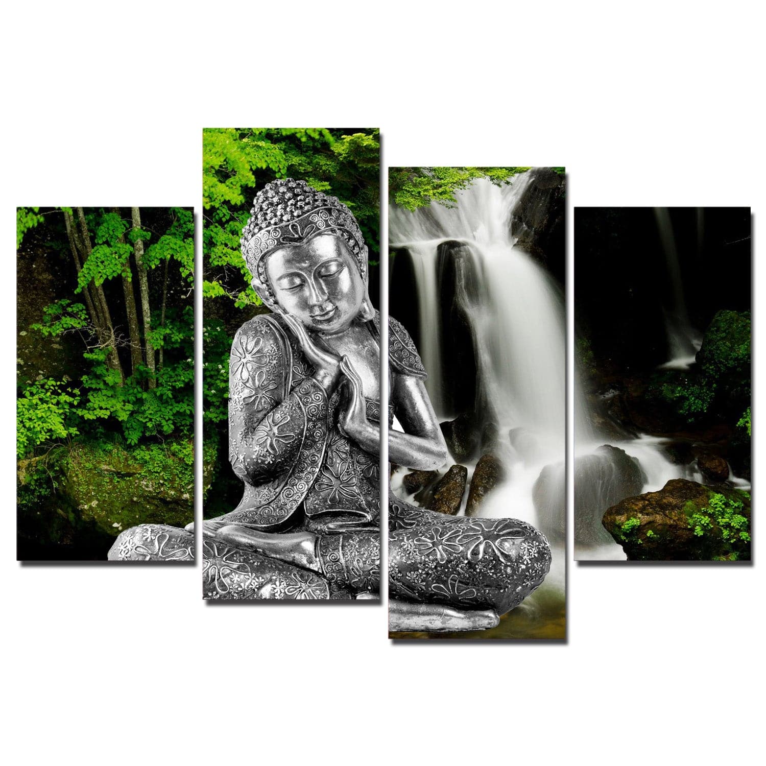 Framed 4 Panels - Buddha