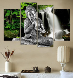 Framed 4 Panels - Buddha