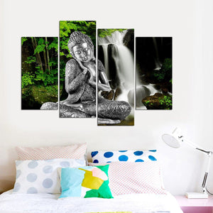 Framed 4 Panels - Buddha