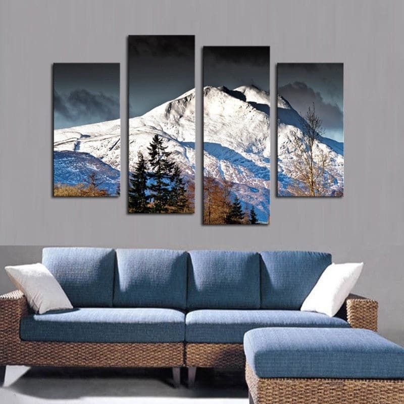 Pine Stretched  Framed 4 Panels - Landscape
