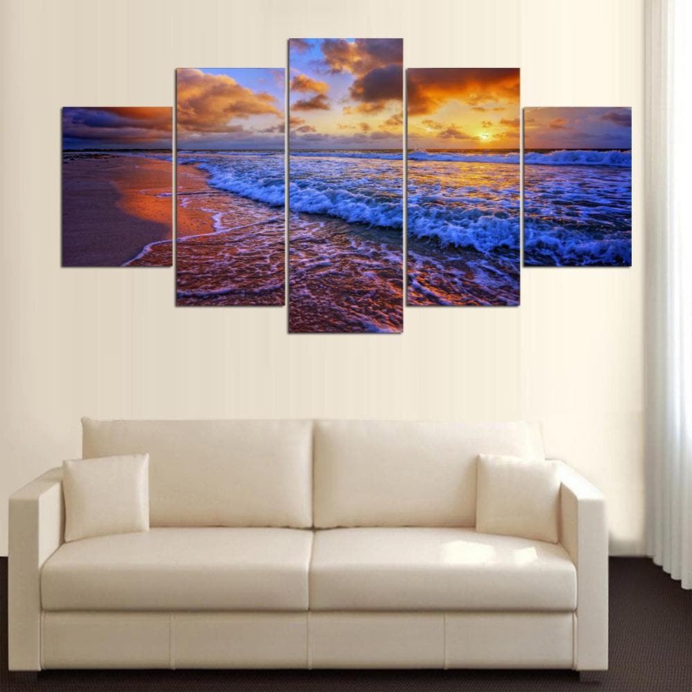 Framed 5 Panels - Seascape
