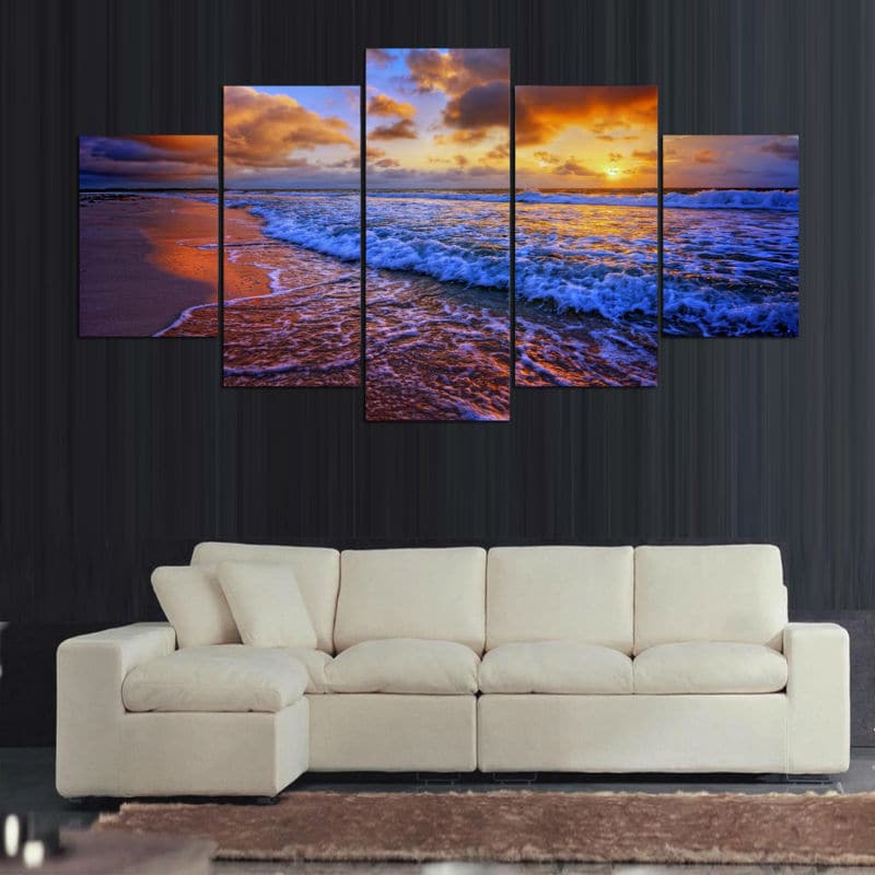 Framed 5 Panels - Seascape