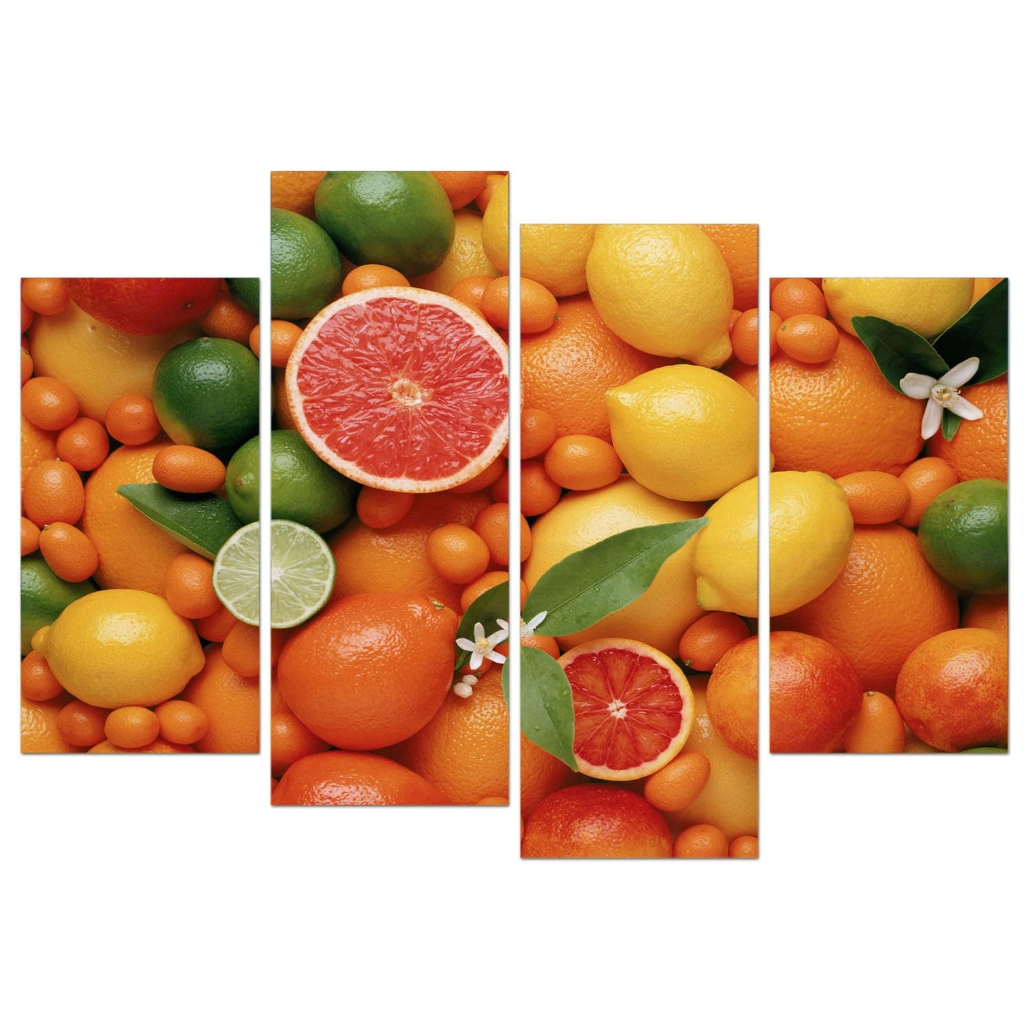 Framed 4 Panels - Orange