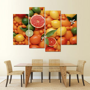 Framed 4 Panels - Orange