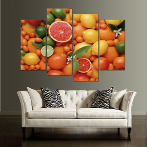 Framed 4 Panels - Orange