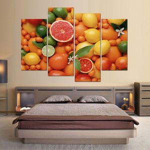 Framed 4 Panels - Orange