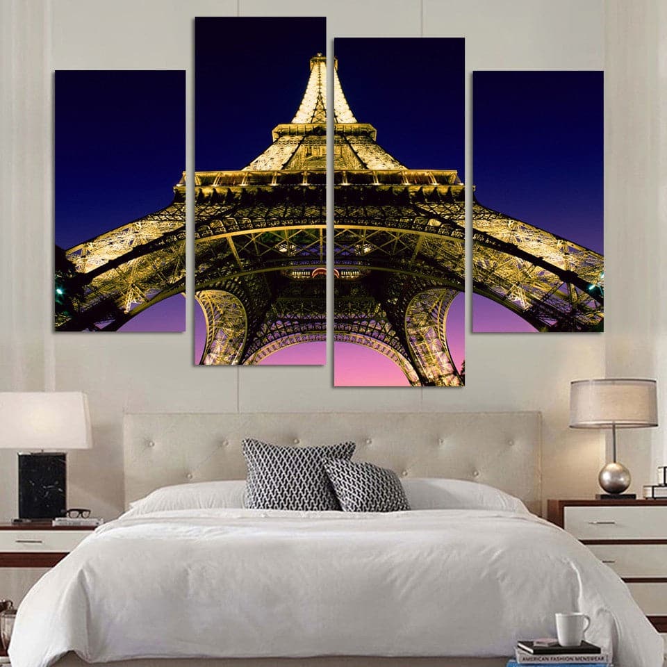 Framed 4 Panels - Eiffel Tower