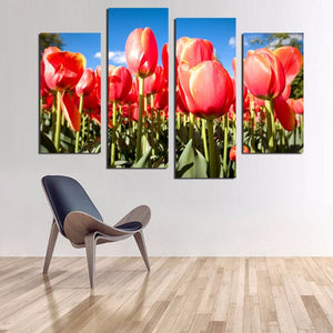 Framed 4 Panels - Flower