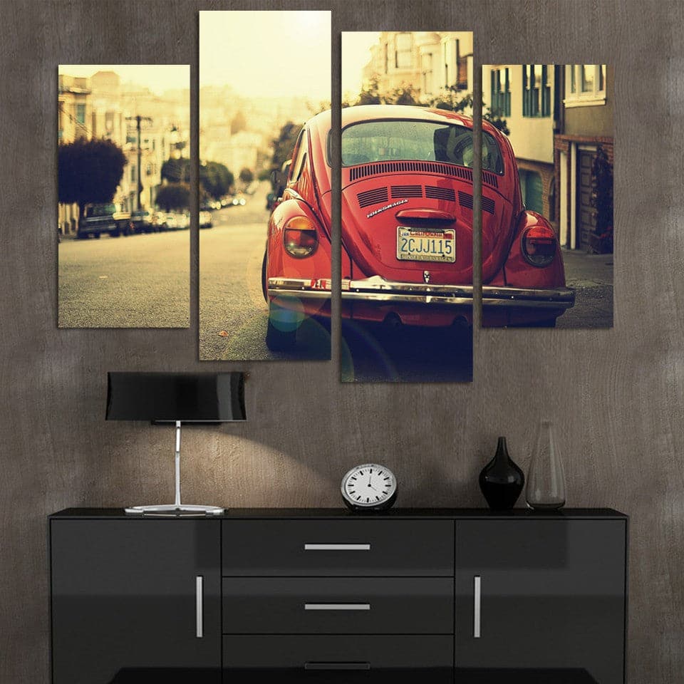 Framed 4 Panels - Beetle