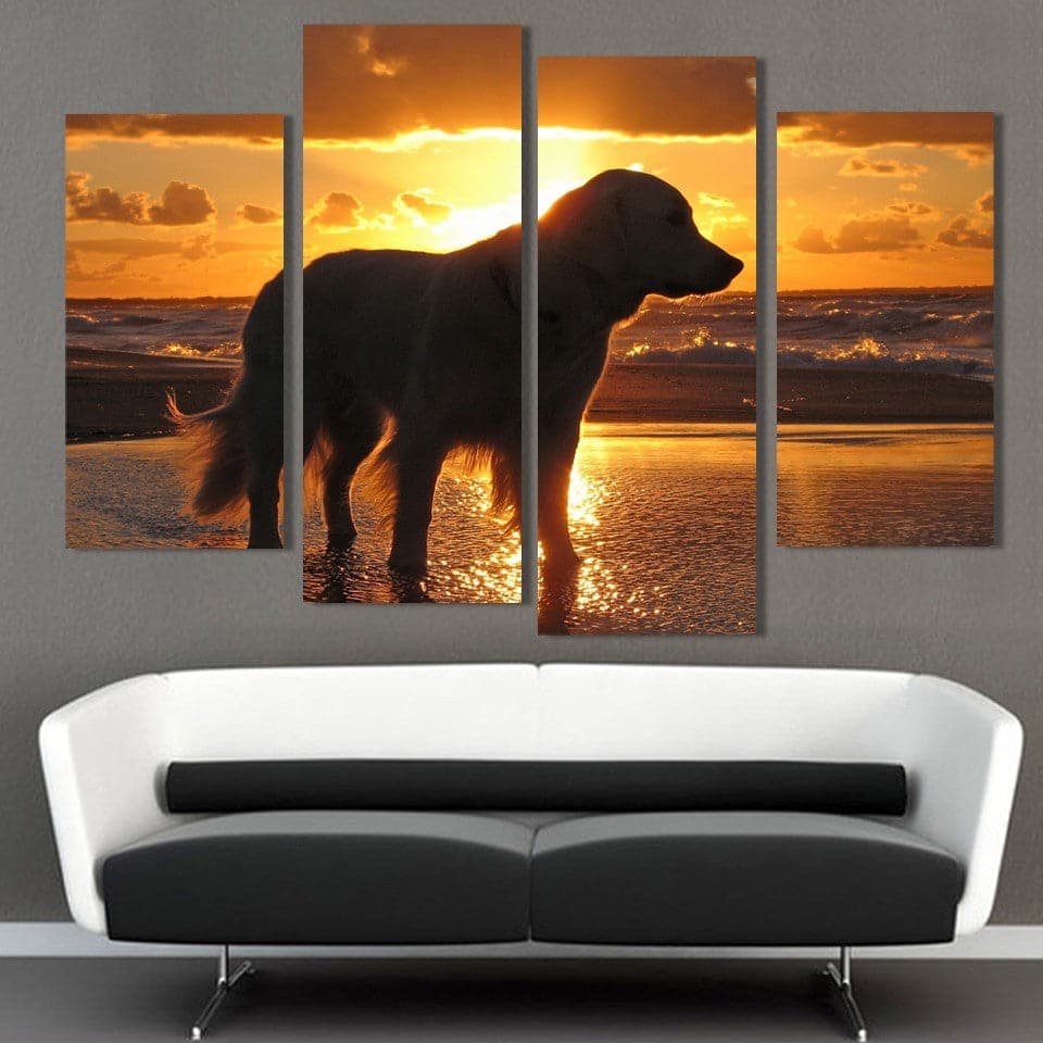 Framed 4 Panels - Dog