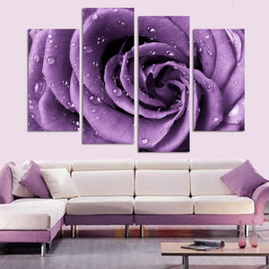 Framed 4 Panels - Rose