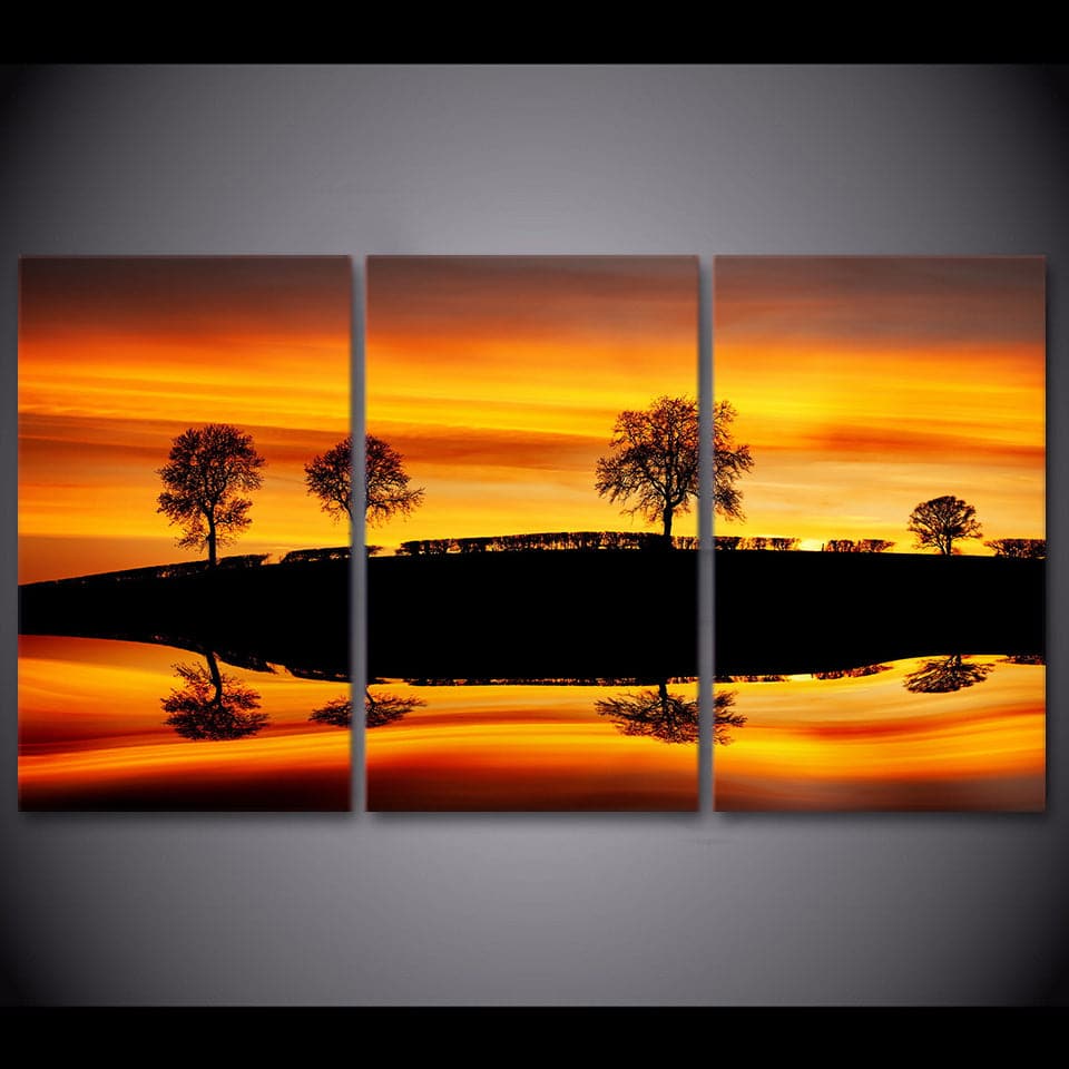 Pine Stretched  Framed Framed 3 Panels - Landscape