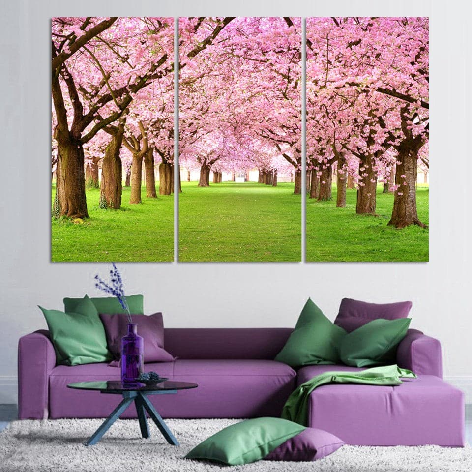 Framed 3 Panels - Cherry Blossoms