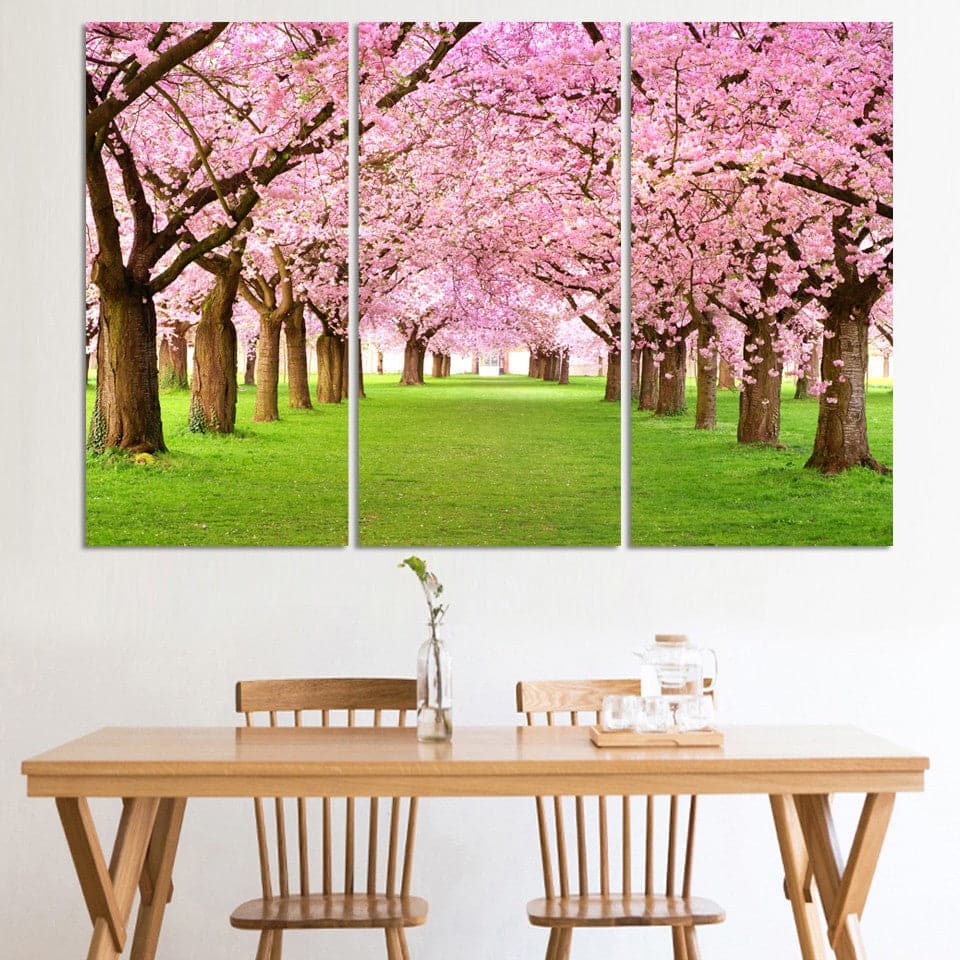 Framed 3 Panels - Cherry Blossoms
