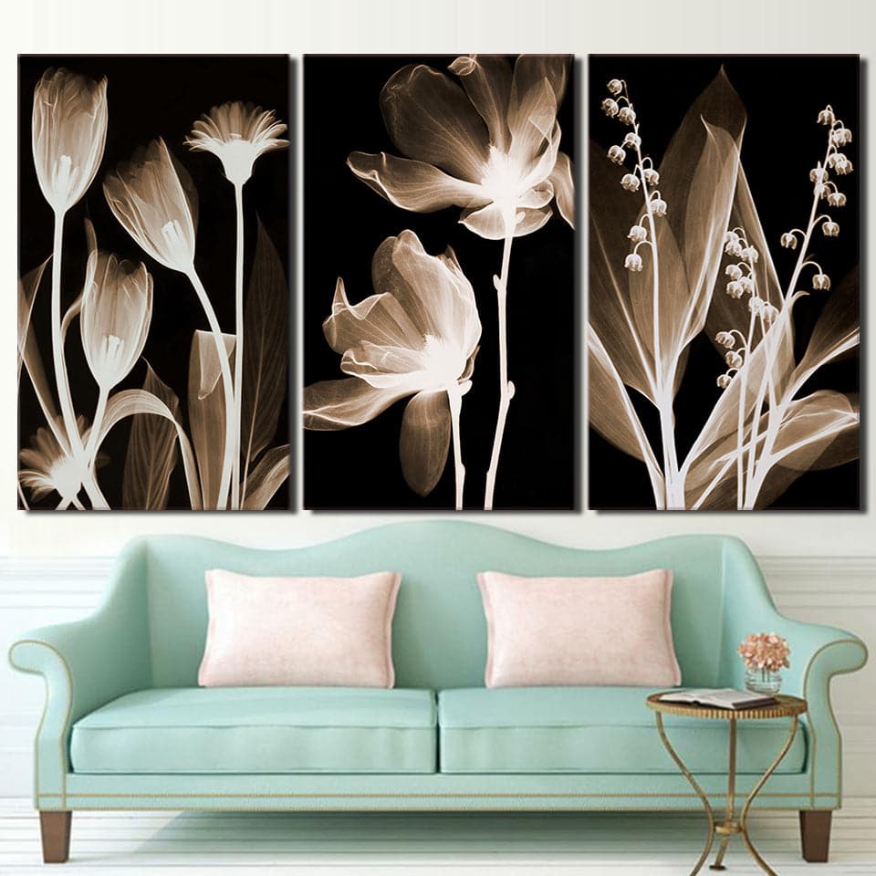 Framed 3 Panels - Flower