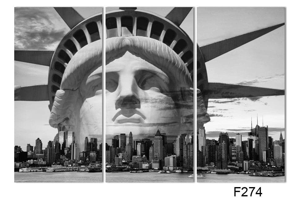 Framed 3 Panels  - Statue of Liberty