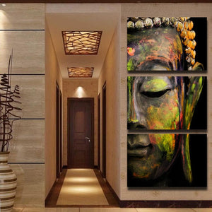 Framed 3 Panels - Buddha