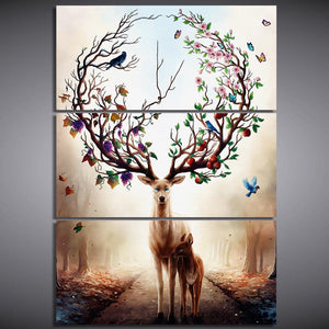 Framed 3 Panels  - Deer