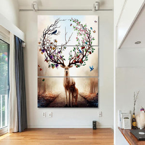 Framed 3 Panels  - Deer