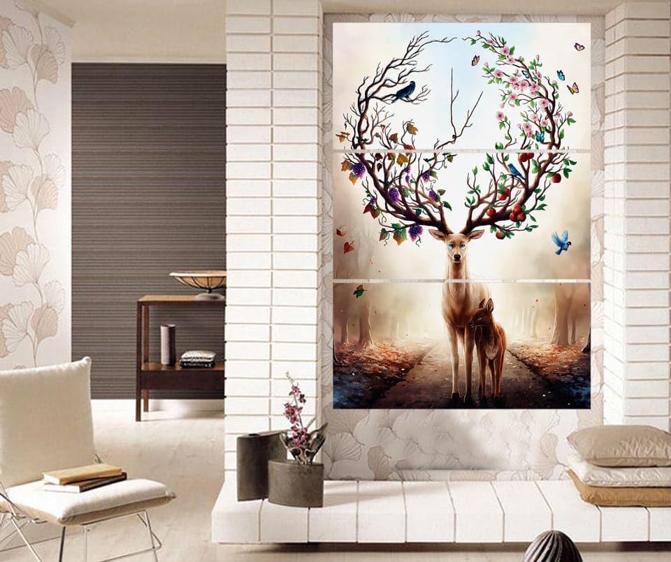 Framed 3 Panels  - Deer