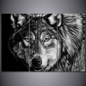 Framed 3 Panels  - Wolf