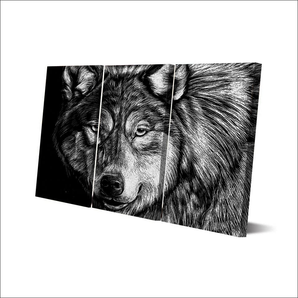 Framed 3 Panels  - Wolf