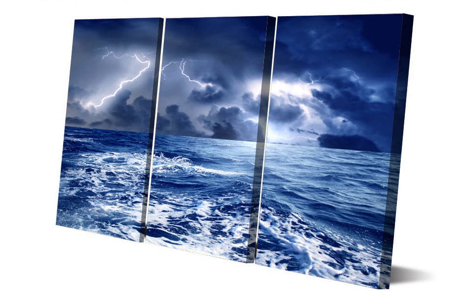 Framed 3 Panels  - Lightning