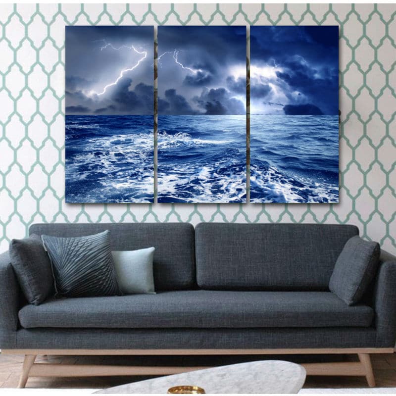 Framed 3 Panels  - Lightning