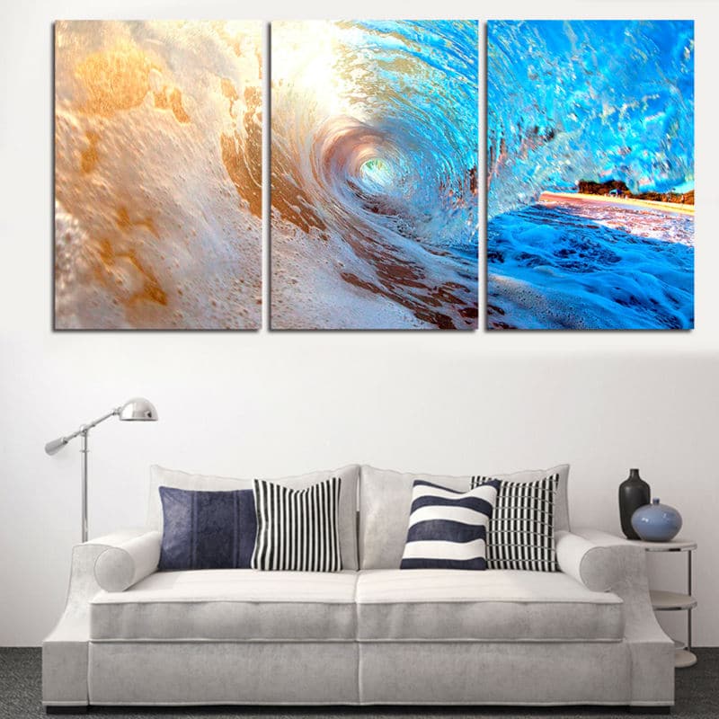 Framed 3 Panels  - Wave