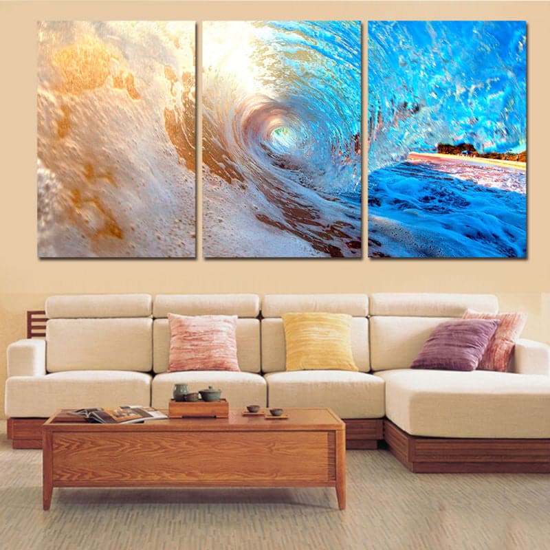 Framed 3 Panels  - Wave