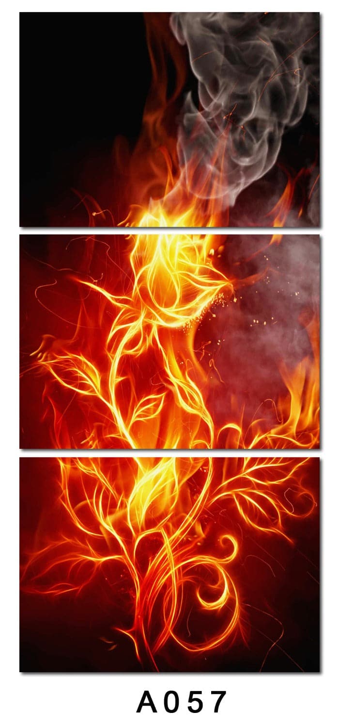 Framed 3 Panels - Fire