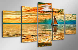 Framed 5 Panels - Seascape