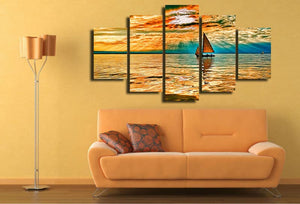 Framed 5 Panels - Seascape