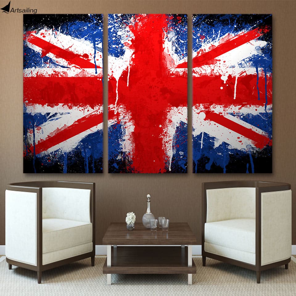 Framed 3 Panels  - British flag
