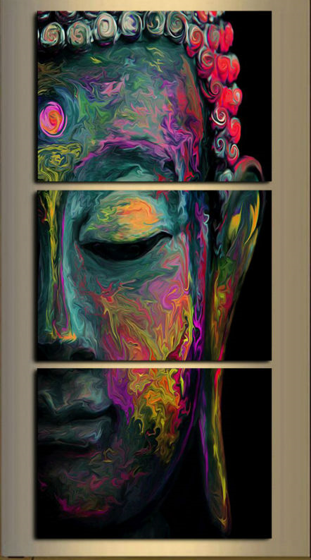 Framed Framed 3 Panels - Buddha