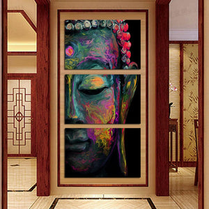 Framed Framed 3 Panels - Buddha
