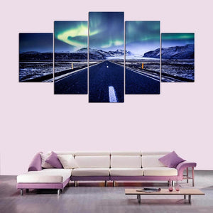 Framed 5 Panels - Northern lights