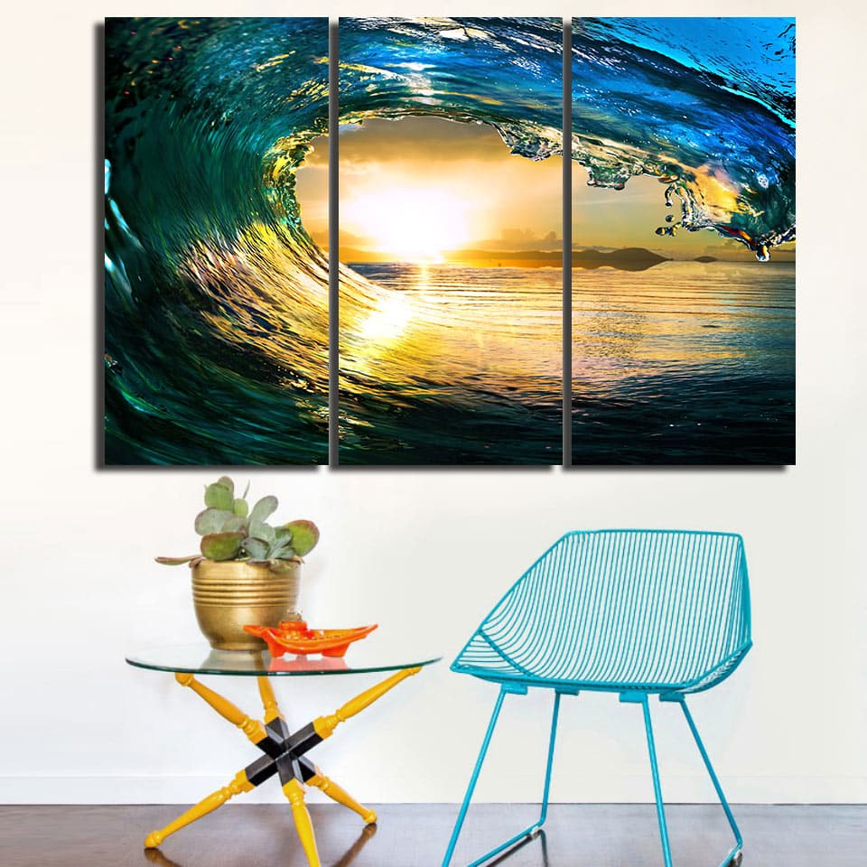 Framed 3 Panels  - Wave