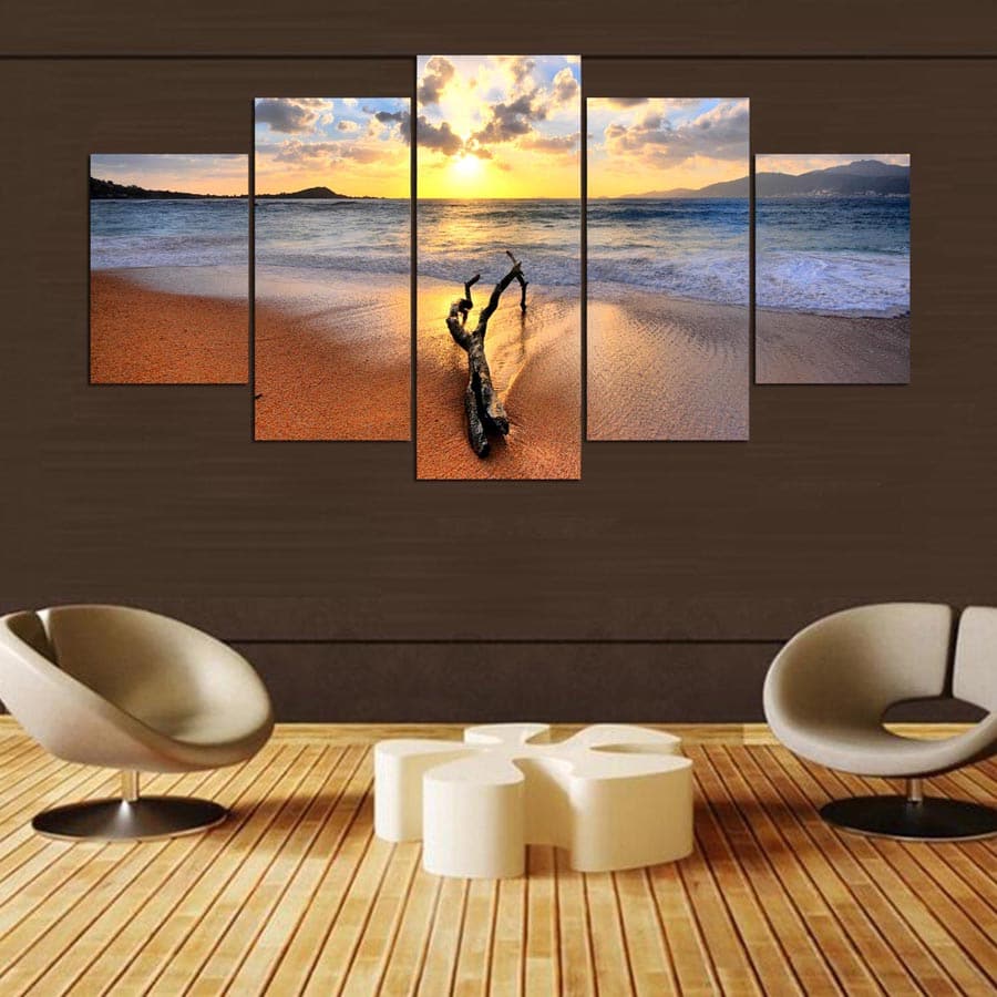 Framed 5 Panels - Seascape