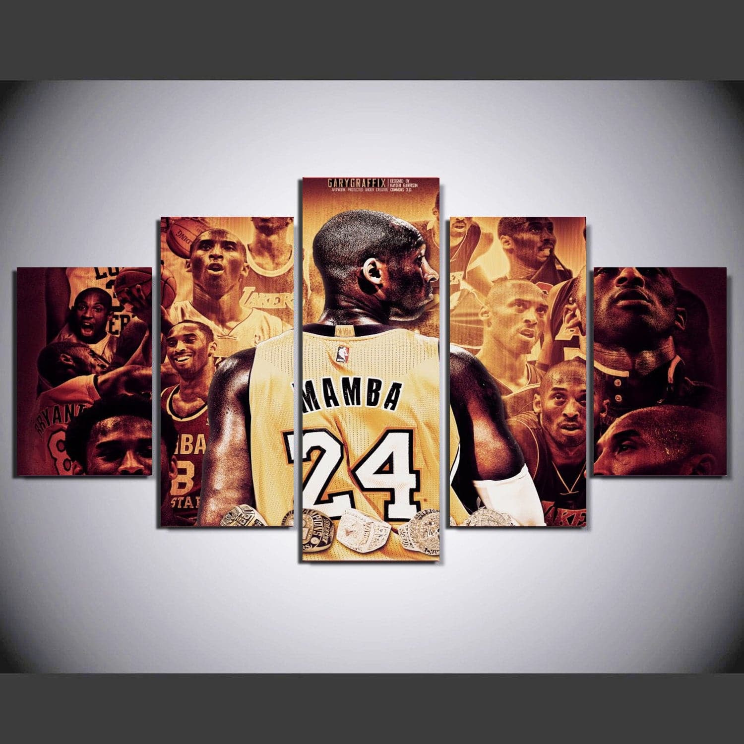 Framed 5 Panels - Kobe Bryant