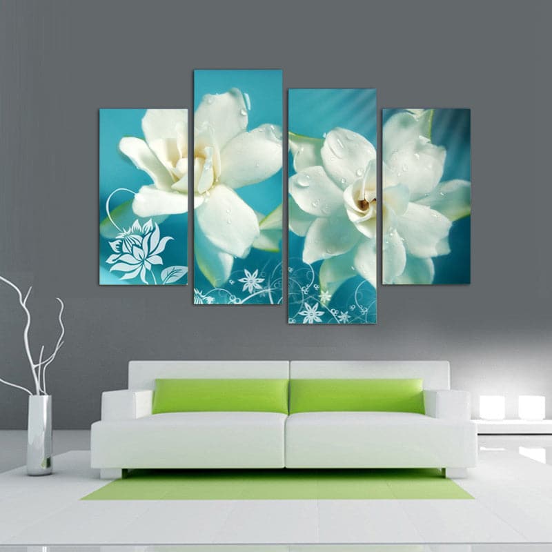 Framed 4 Panels - Flower