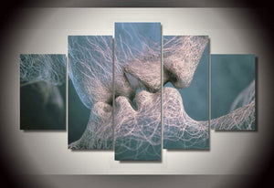 Framed 5 Panels - Kiss