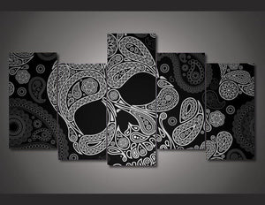 Framed 5 Panels - Skull