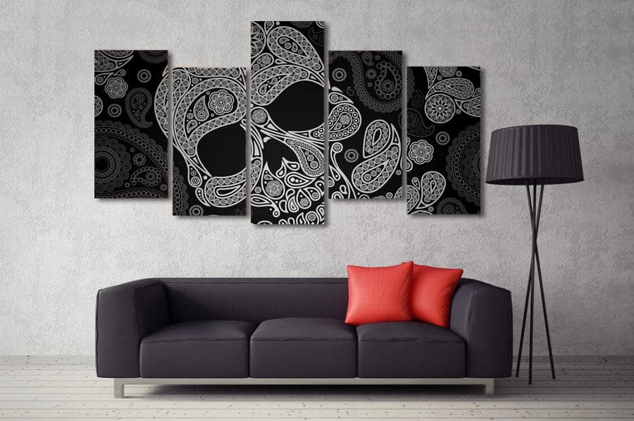 Framed 5 Panels - Skull