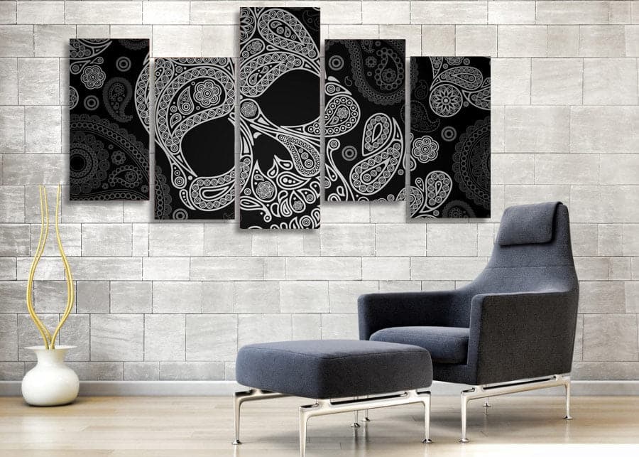 Framed 5 Panels - Skull