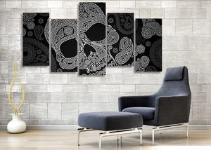 Framed 5 Panels - Skull